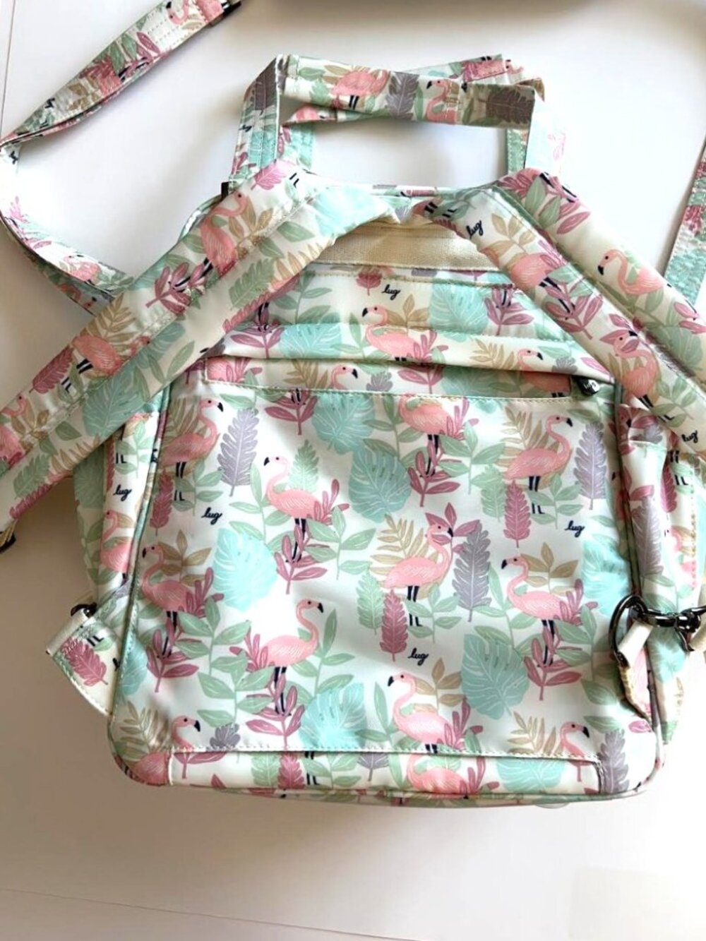 Lug Legacy Collection Mini Puddle Jumper Convertible Tote Bag Flamingo Foliage - Picture 11 of 12